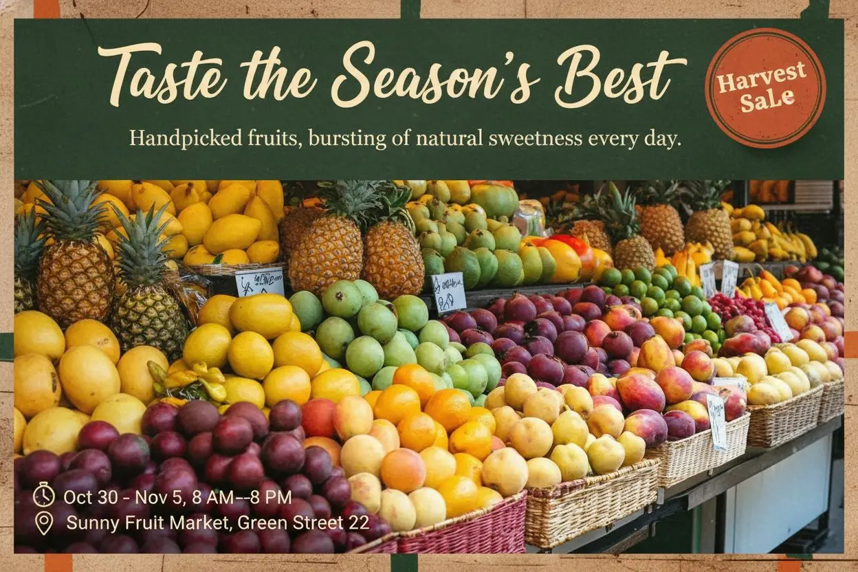 Fruit shop poster example